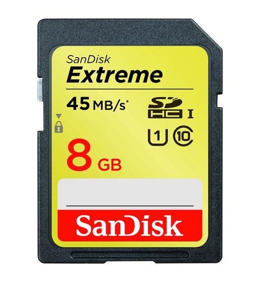 SanDisk Extreme SDHC UHS-I 45MB/s 8GB 